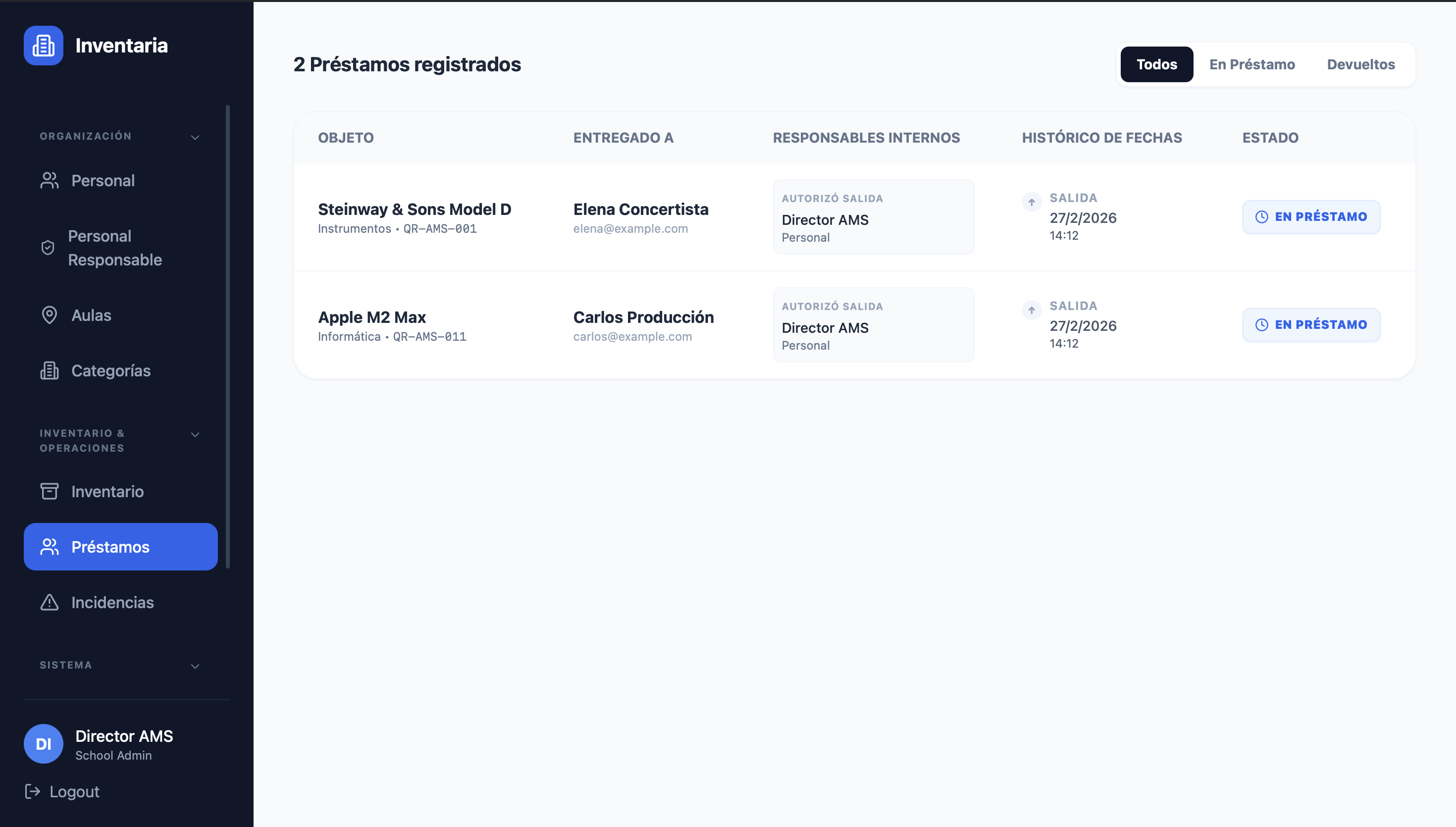 Gestión de Préstamos